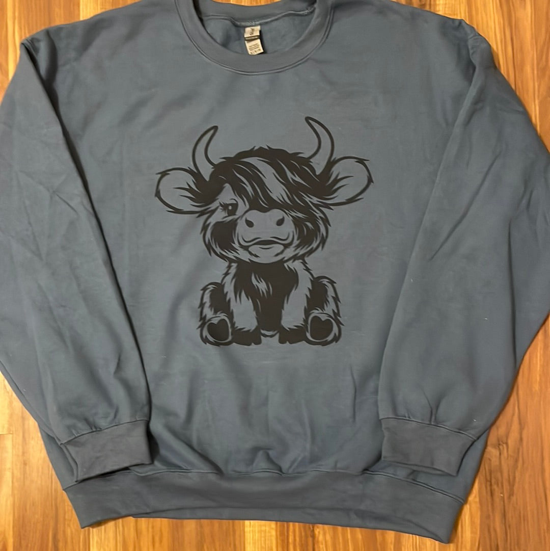 Baby Highland Cow Crew Neck Sweatshirt