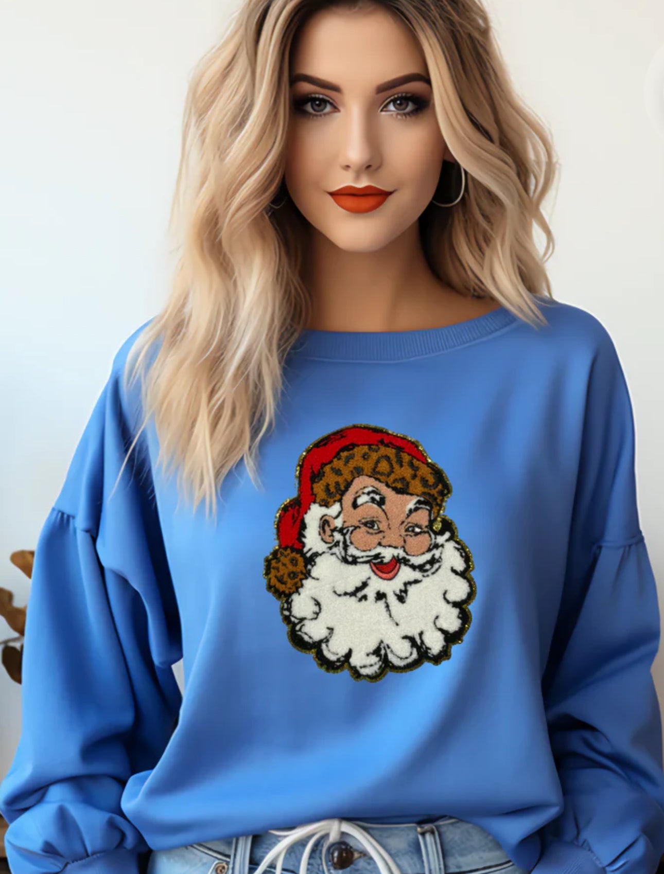Santa Crew Neck (Chenille Patch)