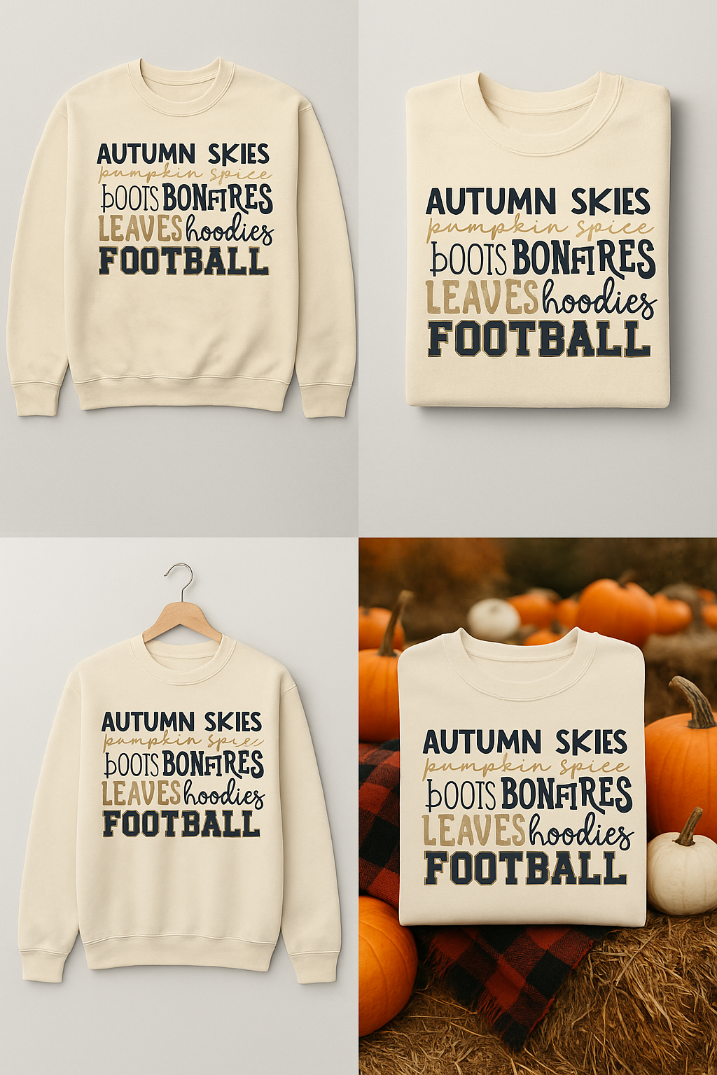🍂 AUTUMN SKIES CREWNECK – CREAM GILDAN