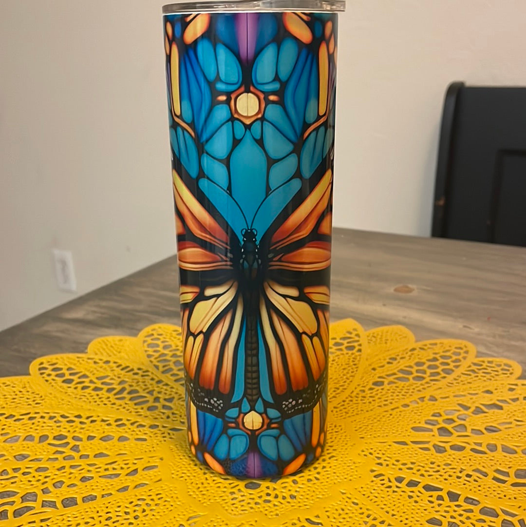 Stained Butterfly Tumbler