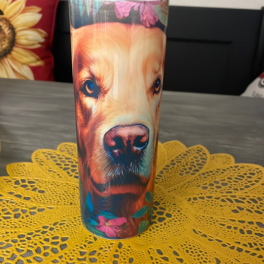 Golden Floral Tumbler
